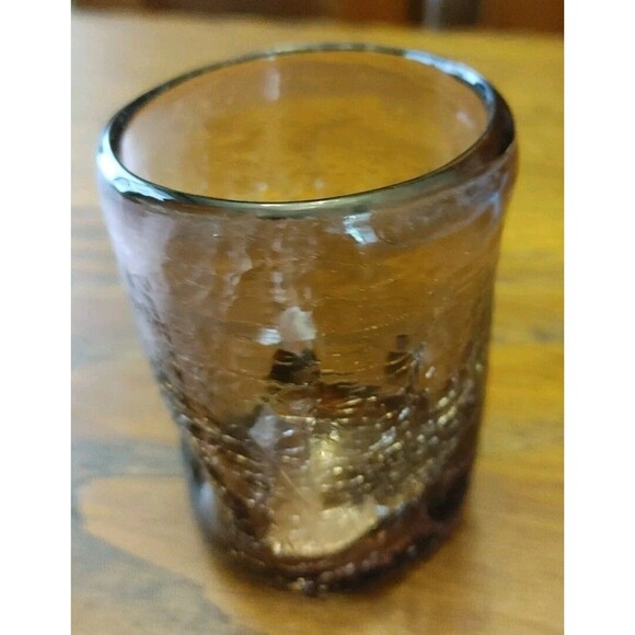 Set of 6 HANDBLOWN Amethyst Thumbprint Tumbler Glasses VGC - Picture 7 of 8